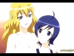Swimsuit hentai shemale acquires titjob by busty hentai