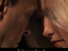 Restrained golden-haired spanked and hard screwed with big marital-device machine