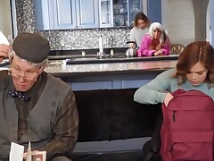 Granny can't cum with old husband and tries it with younger lover