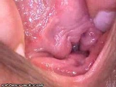 Stretching Out Her Gaping Pussy Meat