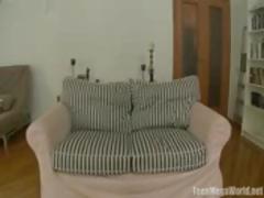 Blonde Anjelica sucks his cock in advance of taking it up the booty