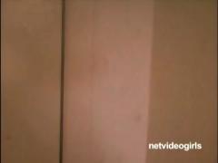 Juvenile brunette hair legal age teenager does a disrobe tease and then sucks a cock pov style