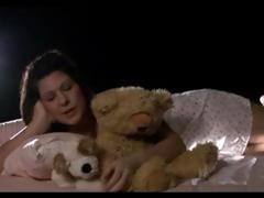 This horny babe wishes sex so bad she's willing to hump her teddy